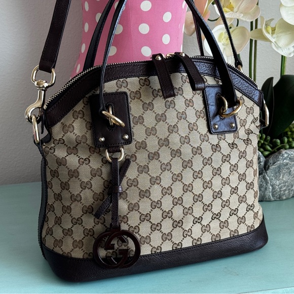 GUCCI GG Canvas Convertible Dome Satchel Bag & matching Continental Wallet - Picture 2 of 15